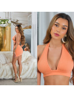 Sexy top Koucla Musthave Neckholder Crop Top s žebrováním