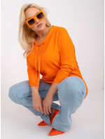 Oranžová bavlněná halenka plus size basic