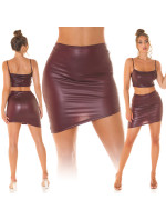 Sexy Koucla Wetlook Highwaist Sukně asymetrická