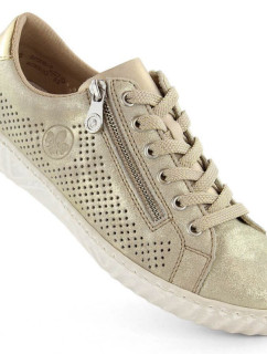 Kožená pohodlná polobotka Rieker W RKR694 beige