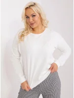 Ecru dámská halenka plus size s nášivkou