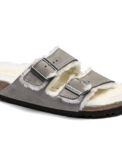 Birkenstock women's/men's insulated flip-flops Arizona Shearling Stone Coin suede with sheep's wool narrow narrow (1017403) dámské