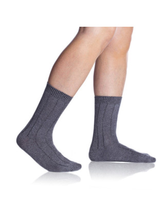 Zimní bambusové ponožky BAMBUS CASUAL UNISEX SOCKS - BELLINDA - šedý melír