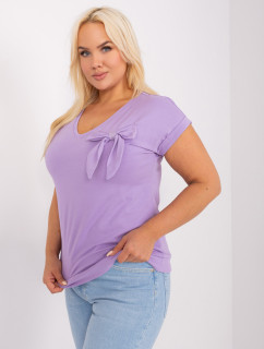 Fialová halenka plus size s krátkým rukávem