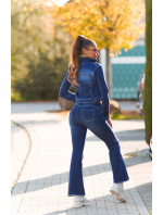 Sexy tmavý denim použitý vzhled flarred Jeans