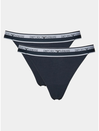 Dámská tanga 2Pack 164522 4R227 00135 tm. modrá - Emporio Armani