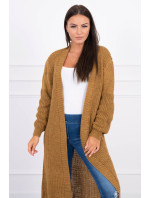 Svetr dlouhý cardigan camel