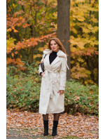 Sexy zimní kabát z umělé kůže v Trenchcoat Look