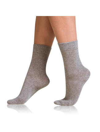 Dámské bavlněné ponožky s pohodlným lemem COTTON COMFORT SOCKS - BELLINDA - šedý melír