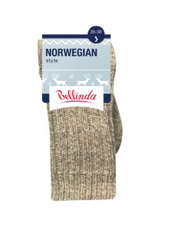 Zimní unisex ponožky NORWEGIAN STYLE SOCKS - BELLINDA - béžová