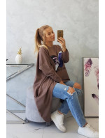 Halenka s potiskem oversize mocca