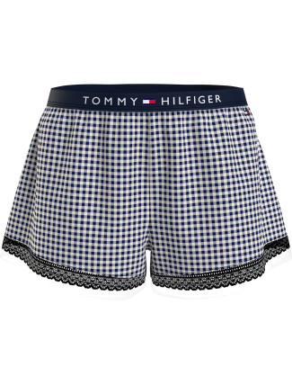 Dámské pyžamové šortky WOVEN SHORT PRINT UW0UW04944 02G tm. modro-bílé - Tommy Hilfiger