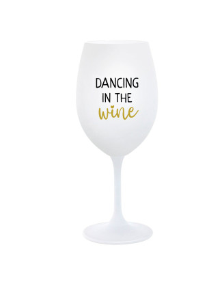 DANCING IN THE WINE - bílá  sklenice na víno 350 ml