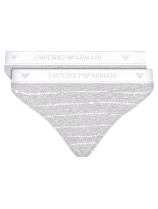 Dámské kalhotky 163334 1P219 04148 šedá - 2 pack - Emporio Armani