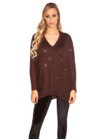 Trendy svetr KouCla V-Cut Oversize Glitter