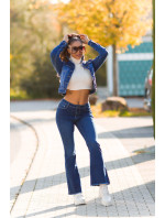 Sexy tmavý denim použitý vzhled flarred Jeans