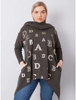 Tmavě khaki mikina plus size velikosti od Aina