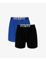 Pánské volné boxerky ATLANTIC 2Pack - modrá, námořnická modrá