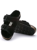 Dámské zateplené žabky s ovčí vlnou Birkenstock Arizona VL Shearling Black semišová kůže regular wide (0752661) dámské