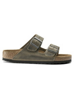 Dámské/pánské žabky Birkenstock Arizona Soft Footbed Oiled Leather Narrow Faded Khaki (1019377)