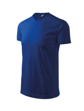 Heavy V-neck tričko unisex královská modrá