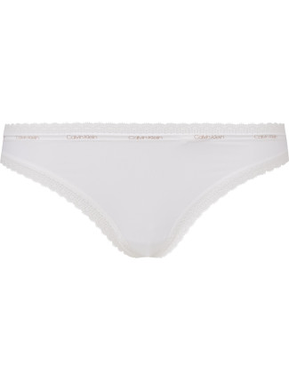 Dámská tanga Thong Bottoms Up 000QD3763E 100 bílá - Calvin Klein