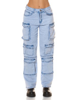 Sexy džíny Musthave Highwaist Cargo Jeans light denim