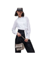 Karl Lagerfeld KL Monogram Lace Bib Shirt W 220W1600