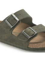 Žabky Birkenstock Arizona Vegan Microfaser Regular dámské-mužské Desert Dust Thyme wide foot vegan (1024550)