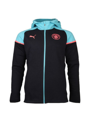 Pánská mikina Manchester City Casuals Hooded JKT M 772904 03 tm.modrá/sv.modrá - Puma