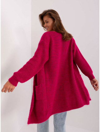 Dámský fuchsiový oversize cardigan