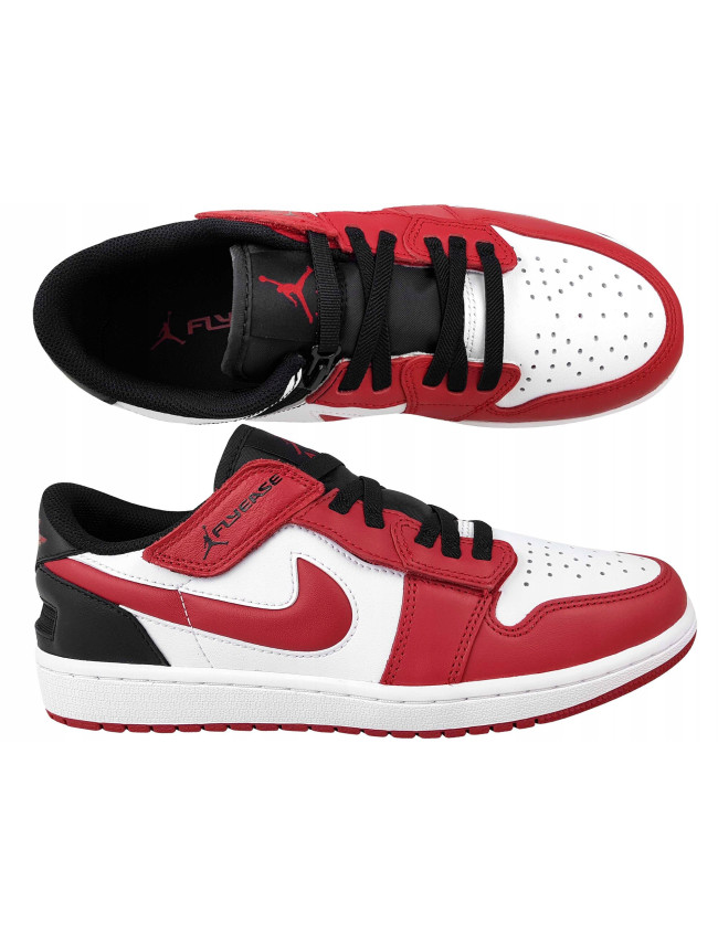 Pánské sportovní boty Air Jordan 1 Low FlyEase M DM1206-163 Červeno-bílá s černou - Nike