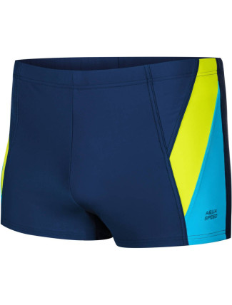 AQUA SPEED Plavecké šortky Logan Navy Blue/Yellow/Blue Pattern 426