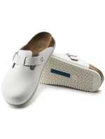 Pánské zdravotní žabky Birkenstock Boston Super Grip White z přírodní kůže regular wide (0060134)