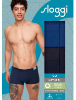 Pánské boxerky GO Natural Hipster C2P - BLUE - modré M008 - SLOGGI