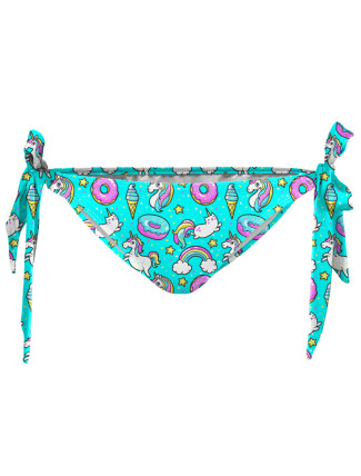 Aloha From Deer Teal I Die Bikini Bows Bottom WBBB AFD572 Blue