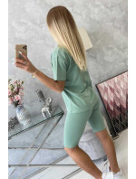 Set top+legíny tmavě mint