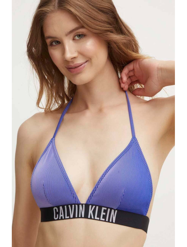 Dámská plavková podprsenka KW0KW02610 C86 modrá - Calvin Klein