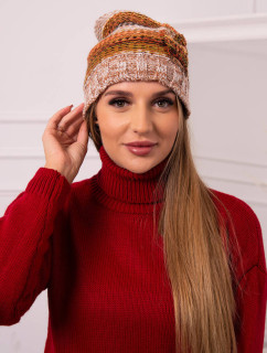 Monika fleecová čepice K256 red+camel