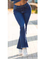 Sexy tmavý denim použitý vzhled flarred Jeans