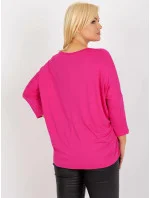 Tmavě růžová základní halenka plus size
