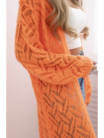 Svetr dlouhý cardigan Super KID Mohair oranžově neon