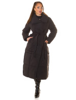 Sexy Fashionista Extra Long Winterjacke mit Gürtel