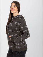 Dámská mikina plus size khaki s tištěným designem