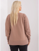 Tmavě béžová halenka plus size s rozparky