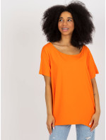 Basic oranžová halenka oversize střihu