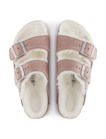 Birkenstock Arizona Suede Leather Shearling Pink Clay LAF insulated žabky úzké (1023258) dámské