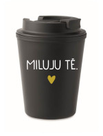 MILUJU TĚ. - černý termohrnek 300 ml