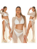 Sexy Koucla Net Crop Top / Cover-Up s dlouhým rukávem