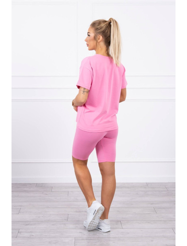 Komplet top+legginsy jasno różowy